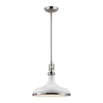 Rutherford Medium Pendant - Gloss White / Frosted