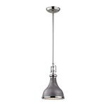Rutherford Mini Pendant - Weathered Zinc / Frosted