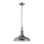Rutherford Medium Pendant - Weathered Zinc / Frosted