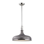 Rutherford Large Pendant - Weathered Zinc / Frosted