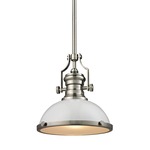 Chadwick Pendant - Satin Nickel / Gloss White