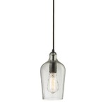 Hammered Glass Pendant - Oil Rubbed Bronze / Clear