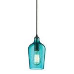Hammered 10331 Glass Pendant - Oil Rubbed Bronze / Blue