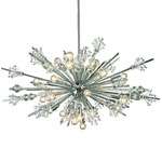 Starburst Crystal Chandelier - Polished Chrome / Crystal