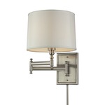 Swing Arm Wall Sconce - Brushed Nickel / White