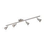 Contemporary Adjustable Ceiling Track Light - Brushed Nickel / Opal