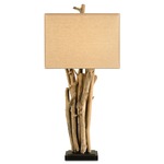 Driftwood Table Lamp - Natural / Beige Linen