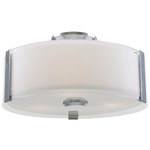 Zurich Flush Mount Ceiling Light - Chrome / Opal / Clear
