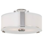 Zurich Flush Mount Ceiling Light - Satin Nickel / Opal / Clear