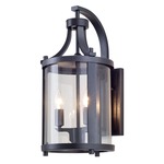 Niagara Outdoor Wall Light - Hammered Black / Clear