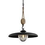 Murphy Shade Pendant - Vintage Iron / Seeded Glass