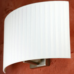 Wall Street Wall Light - Satin Nickel / White Translucent Ribbon