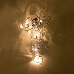 Tiara Long Wall Sconce - Stainless Steel / Crystal