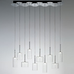 Spillray Linear Multi-Light Suspension - Polished Chrome / Crystal