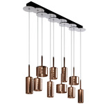 Spillray Linear Multi-Light Suspension - Polished Chrome / Metallic Bronze