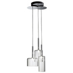 Spillray Multi Light Pendant - Polished Chrome / Crystal