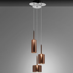 Spillray Multi Light Pendant - Polished Chrome / Metallic Bronze