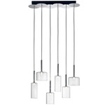 Spillray Linear Multi-Light Suspension - Polished Chrome / Crystal