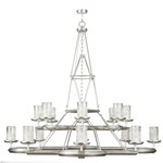 Liaison Glass Candle Chandelier - Platinized Silver Leaf