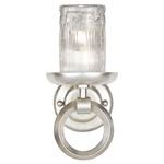 Liaison Glass Candle Wall Sconce - Platinized Silver Leaf