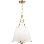 Burdett Pendant - Aged Brass / White