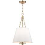 Burdett Pendant - Aged Brass / White