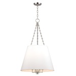 Burdett Pendant - Polished Nickel / White