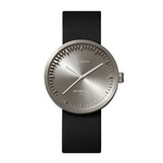 D42 Leather Strap Tube Watch - Steel / Black