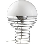 Wire Table Lamp - Chrome / White