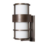 Saturn 120V Outdoor Wall Sconce w/ Opal Glass - Metro Bronze / Etched Opal