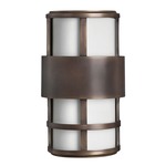 Saturn 120V Outdoor Pocket Wall Sconce w/ Opal Glass - Metro Bronze / Etched Opal