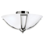 Bolla Small Semi Flush Mount - Brushed Nickel / Opal