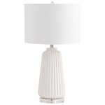 Delphine Table Lamp - White / White