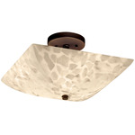 Alabaster Rocks Square Semi Flush Mount - Dark Bronze / Alabaster Rocks