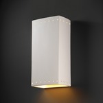 Extra Large Perforated Rectangle Downlight Wall Sconce - Bisque