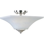 Aurora Ceiling Semi Flush Mount - Satin Nickel / Frosted