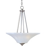 Aurora 2 Light Invert Bowl Pendant - Satin Nickel / Frosted