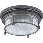 Hi Bay Ceiling Flush Mount - Bronze / Clear Halophane