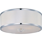 Metro Ceiling Flush Mount - Polished Chrome / White