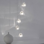 Mizu Round Multi Light Pendant - Brushed Nickel / Silver Dust