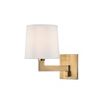 Fairport Reading Wall Sconce - Aged Brass / White