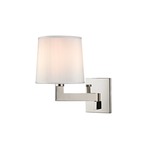 Fairport Reading Wall Sconce - Polished Nickel / White