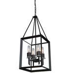 Vineyard Tall Chandelier - Matte Black