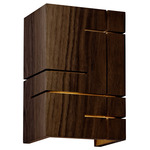 Claudo Wall Sconce - Brushed Aluminum / Dark Stained Walnut