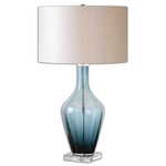 Hagano Table Lamp - Dark Azure Blue / Beige