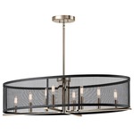 Titus Oval Chandelier - Polished Nickel / Black