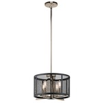 Titus Pendant/Semi Flush Ceiling Light - Polished Nickel / Black