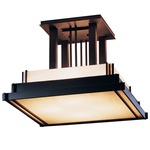 Steppe Semi Flush Ceiling Light - Black / White Art