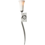 Sweeping Taper Wall Sconce - Natural Iron / Opal
