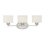 Kane Bathroom Vanity Light - Satin Nickel / Etched White